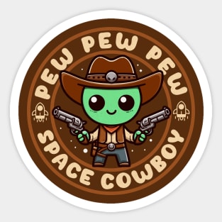 Space Cowboy Funny Alien Sticker